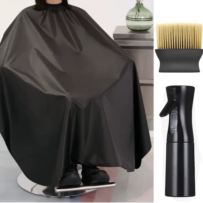 Cape de barbier noire pour hommes et femmes