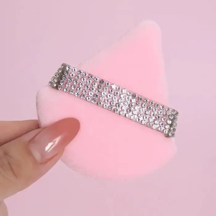 3 pièces rose Triangle poudre bouffée visage doux outil de maquillage éponge velours