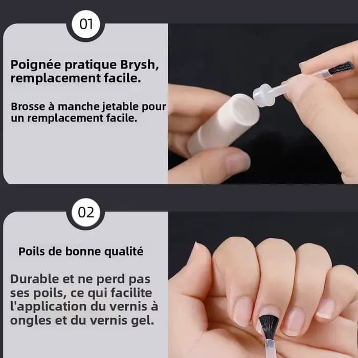Pinceaux jetables plats pour vernis à ongles