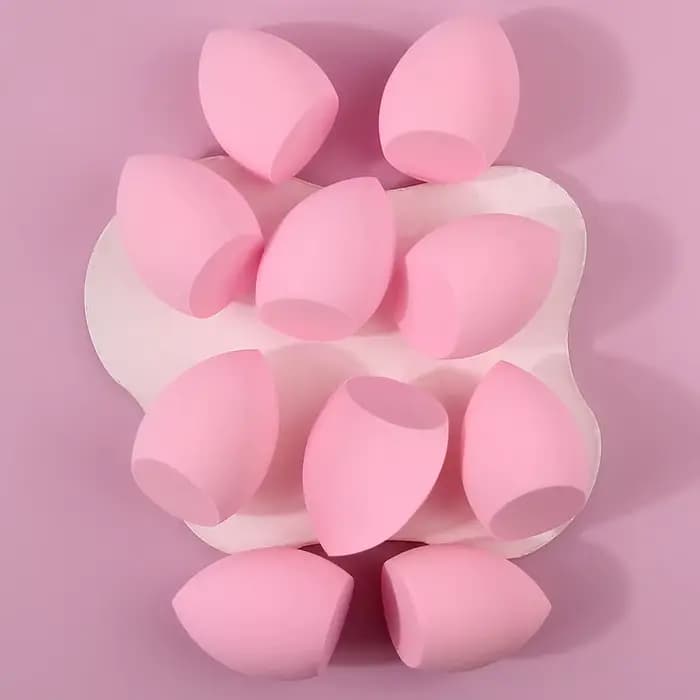 10 éponges de maquillage roses super douces à découpe diagonale