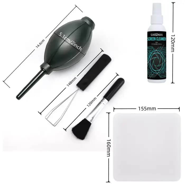 Kit de nettoyage électronique tout-en-un avec souffleur d'air et brosse. Entretien technique portable pour les écrans et claviers d'ordinateurs portables. Excellent cadeau pour homme.