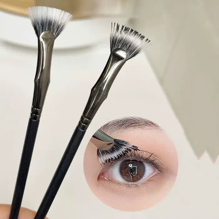 Brosse à cils tournesol, brosse à cils coudée en forme d'éventail, Mascara fin clairement enraciné, brosse en éventail, beauté professionnelle naturelle
