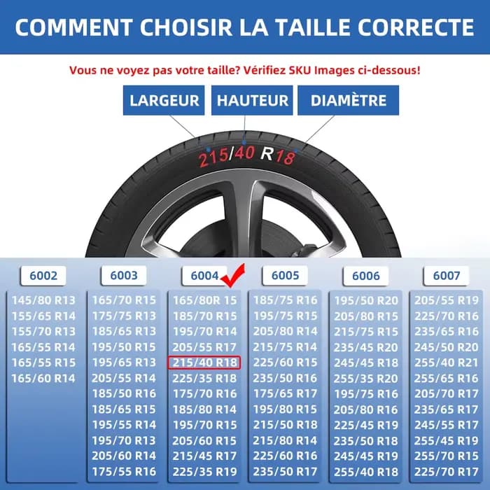 Chaînes à neige d'urgence pour pneus d'hiver, chaussettes antidérapantes pour voitures/SUV/voitures de sport, accessoires de sécurité pour pneus