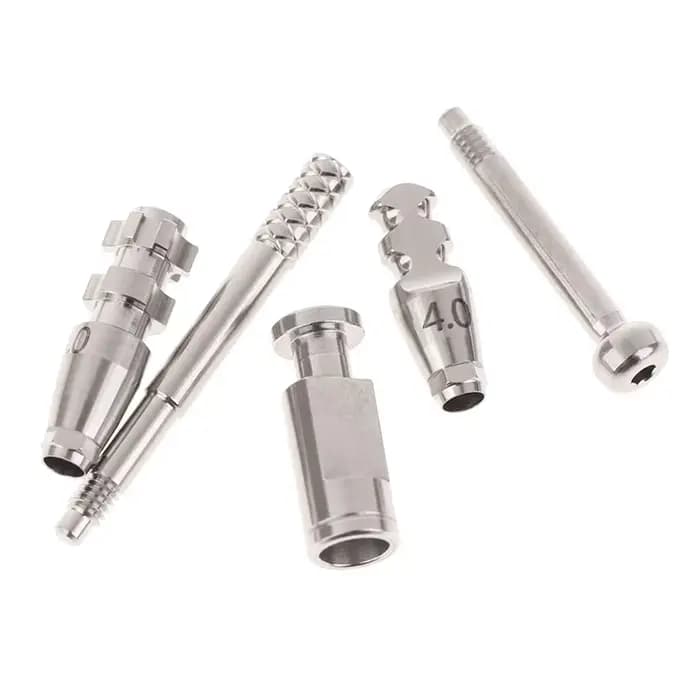 Composants de chirurgie buccale dentaire en alliage de titane, accessoires, fixation de plâtre analogique, plateau ouvert, tringles de transfert à tige fermée