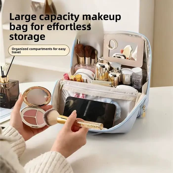 Sac de rangement pour cosmétiques avec miroir intégré