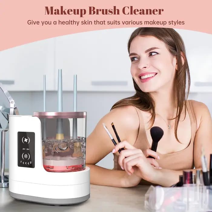 Machine de nettoyage de pinceaux de maquillage électrique avec sécheur