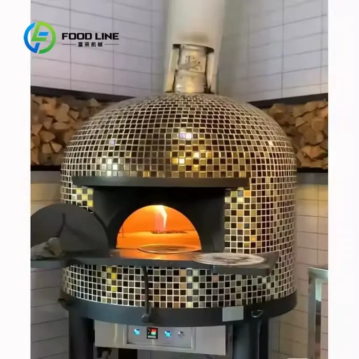 Four à pizza commercial personnalisable, grand format, style napolitain, en briques, 500 degrés, électrique, gaz, bois, pour boulangerie, en argile sur mesure