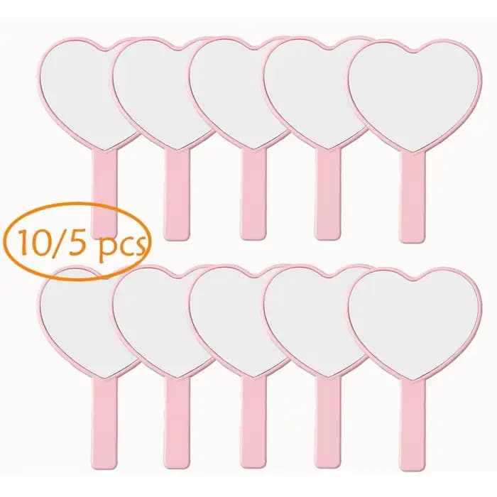 Miroir de maquillage à main en forme de cœur
