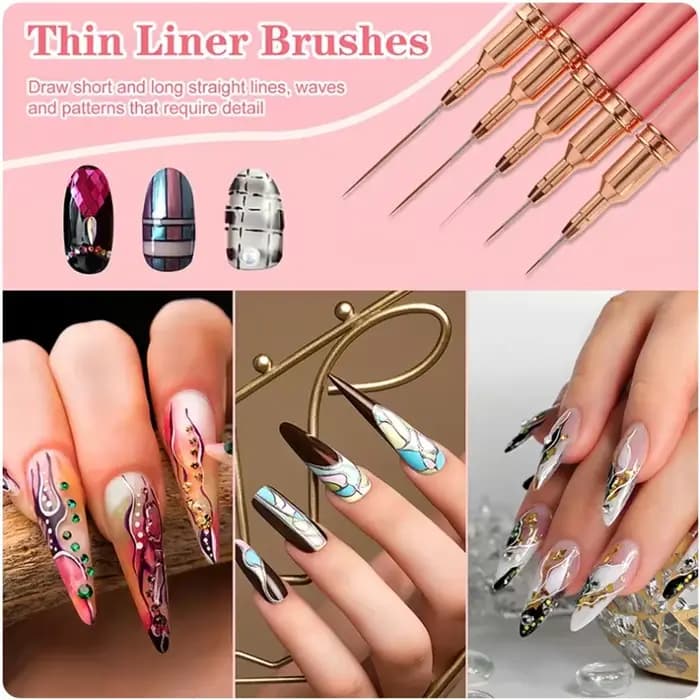 LINMANDA Nail Art Liner pinceaux pour longues lignes