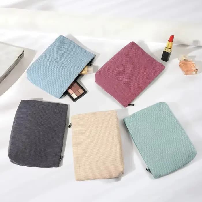 Sac à cosmétiques de voyage en velours côtelé