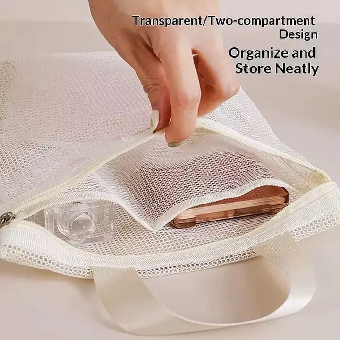 Sacs de rangement en maille pour maquillage et articles de toilette