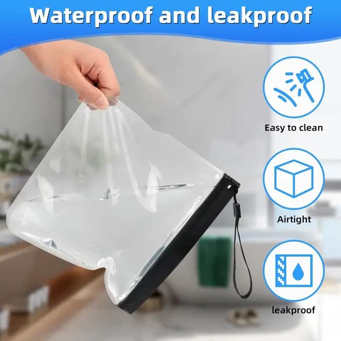 1 sac de toilette transparent pour voyage