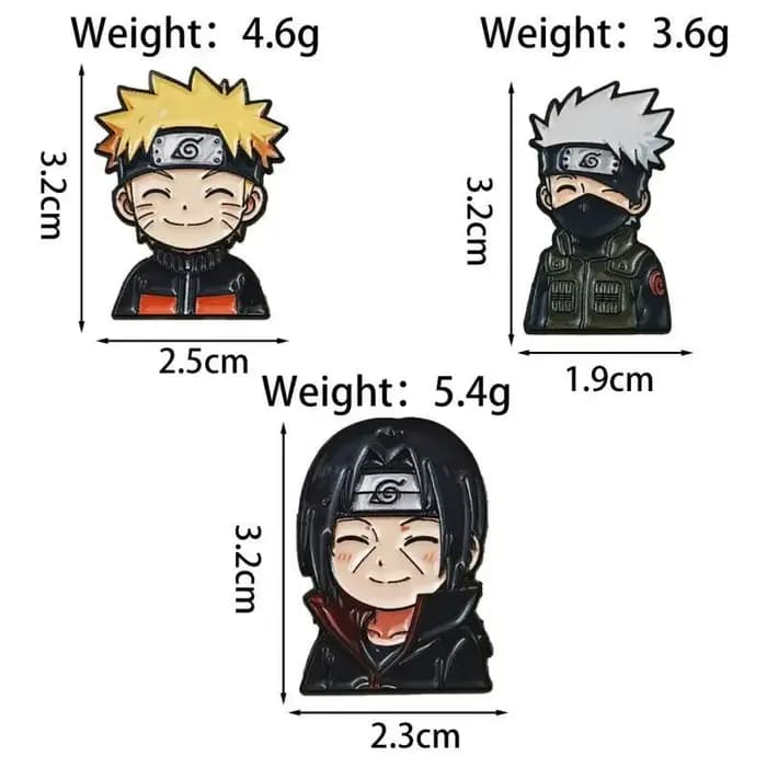 Broche Naruto, Accessoire Créatif Super Cool et Tendance, Motif Anime Uzumaki Naruto, pour Vêtements et Sacs à Dos