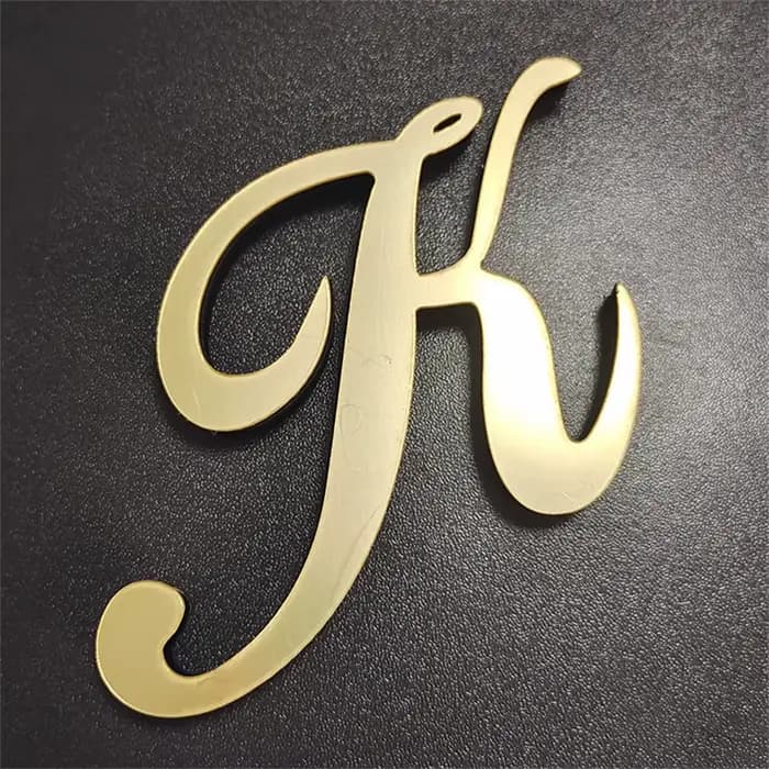 Grande taille 20 cm or 3D acrylique miroir Surface lettres anglaises Stickers muraux décor à la maison