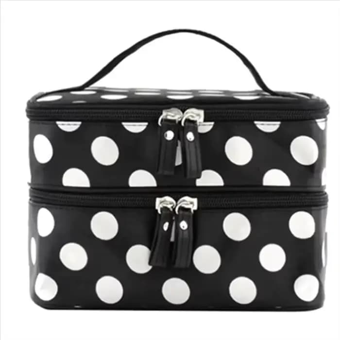 Sac de maquillage double couche tendance