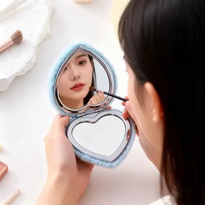Miroir de maquillage pliable double face