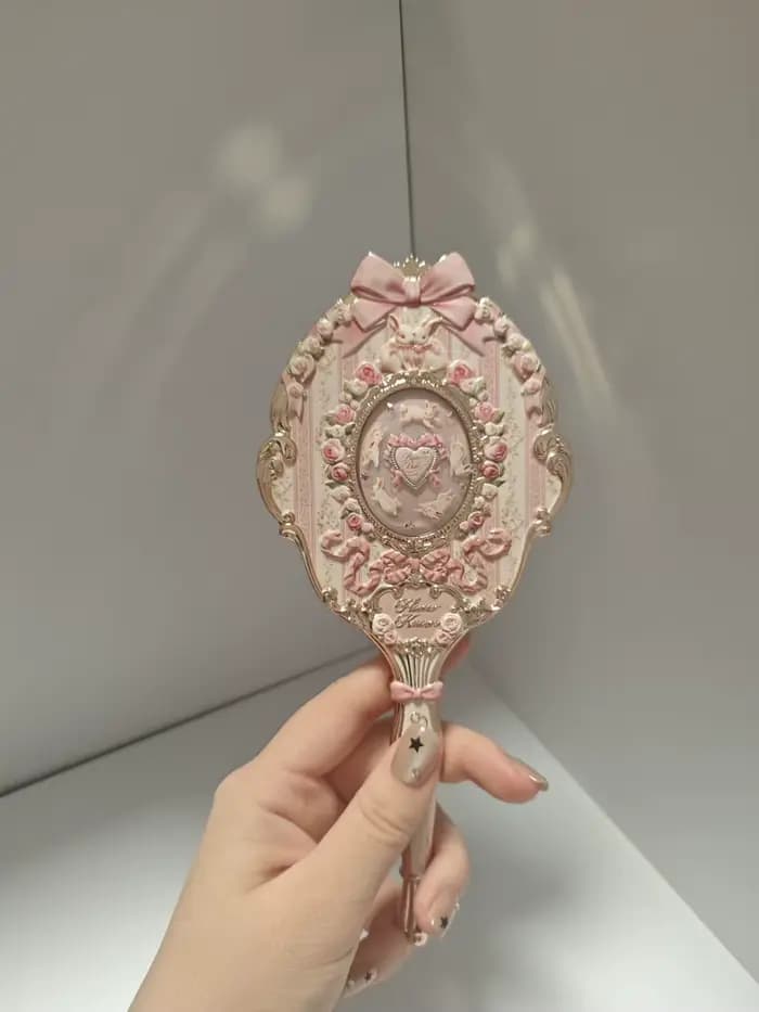 Miroir de maquillage portable de la nouvelle série Bunny Garden de Flower Knows