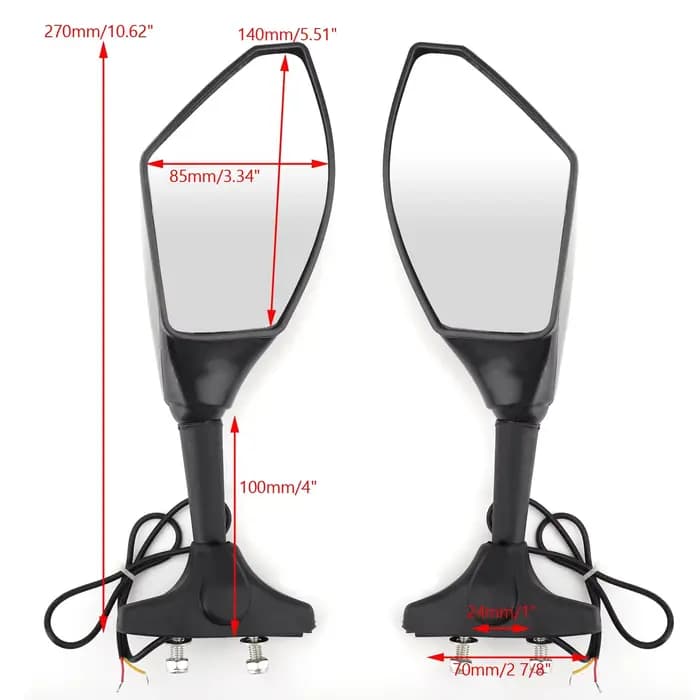Artudatech-Paire de miroirs pour SUZUKI GSPoly 600 750 1000 Hayabusa GSF SV Katana TL1000R
