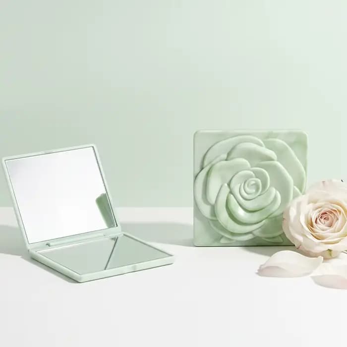 Miroir Rose carré de 7cm avec sac de rangement