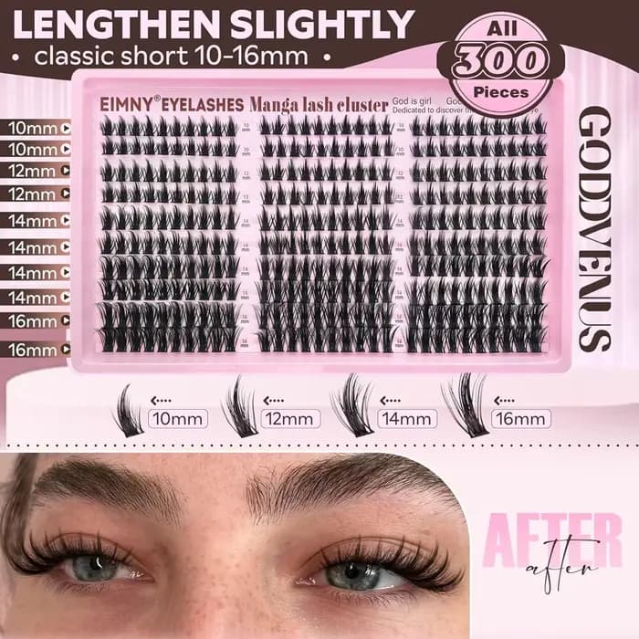 Kit de Cils en Grappes Manga Naturels 300 Pièces – Extensions