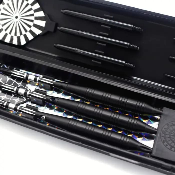 Plateau de fléchettes électroniques spécial avec jeu de fléchettes à pointe souple, comprenant une flèche en plastique de 23g, un corps de fléchette en laiton et une tige de fléchette en aluminium