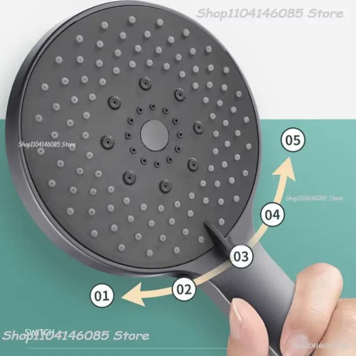 Pommeau de douche à économie d'eau, pulvérisateur de salle de bains, pomme de douche à main réglable, 5 Modes, pomme de bain, accessoires de salle de bains