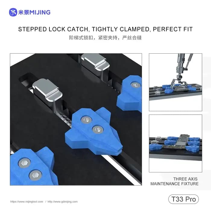 Support de réparation à trois axes Mijing T33 Pro pour carte mère de téléphone portable, pince de maintien pour puces BGA CPU IC