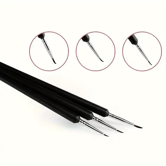 Ensemble de 3 pinceaux de précision pour nail art