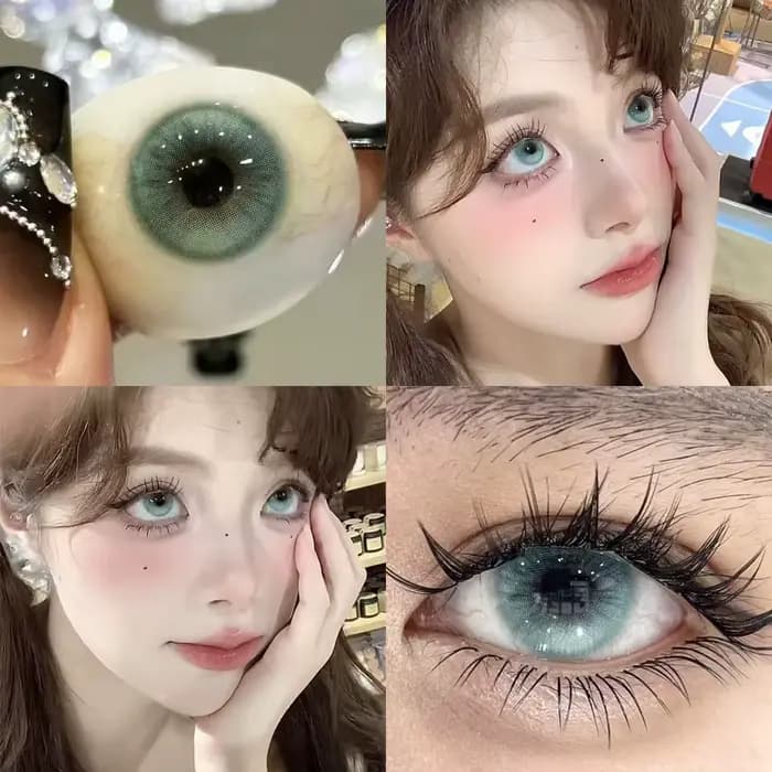 Lentilles de Contact de couleur verte pour les yeux 1 paire Cosplay Prescription pour myopia0-800 degrés