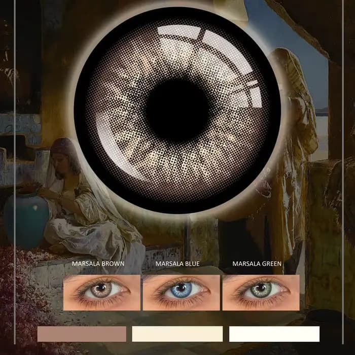 Lentilles de contact colorées vertes avec correction de la myopie