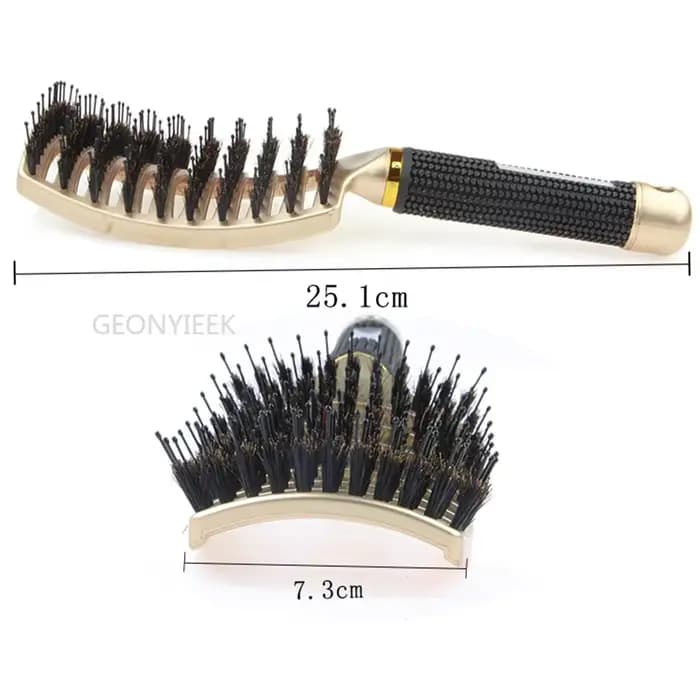 Brosse à cheveux en nylon pour femmes, massage du cuir chevelu, peigne, poils, support, poignées bouclées, angle, salon de coiffure, outils de coiffure