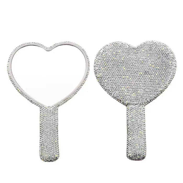 Miroir de maquillage à main en diamant