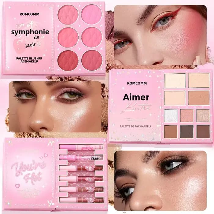 Livre magique de maquillage tout-en-un de 5 pages : kit complet avec fard à paupières multi-ombrage