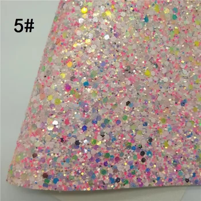Tissu en Faux Vinyle à Paillettes de Couleurs Pastels