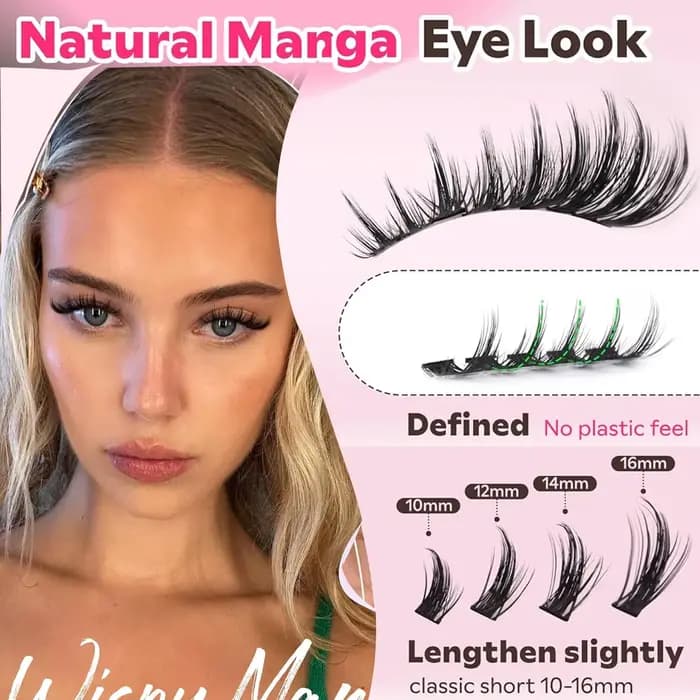 Kit de Cils en Grappes Manga Naturels 300 Pièces – Extensions