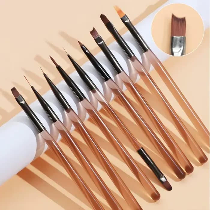9 pièces brosse à ongles pour Nail Art Design