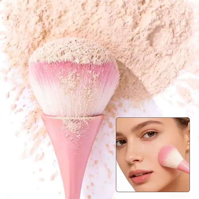 1 pinceau cosmétique, pinceau à poudre libre, pinceau illuminateur surdimensionné, pinceau à blush, pinceau à poils doux, houppette de fixation de maquillage, outils de beauté