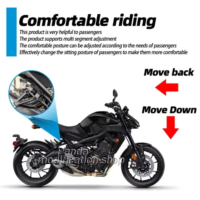 Pédale Passager de Réglage pour Yamaha, Accessoire pour mt 09 sp mt09 mt-09 xsr900 xsr 900 2014 2015 2016 2017 2018 2019 2020 2021