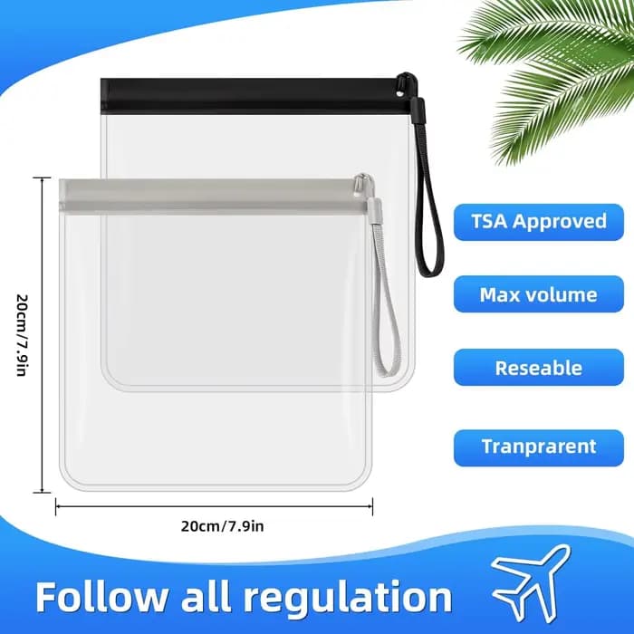 1 sac de toilette transparent pour voyage