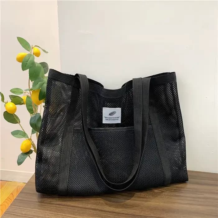 Sac à bandoulière en maille transparente pour femmes