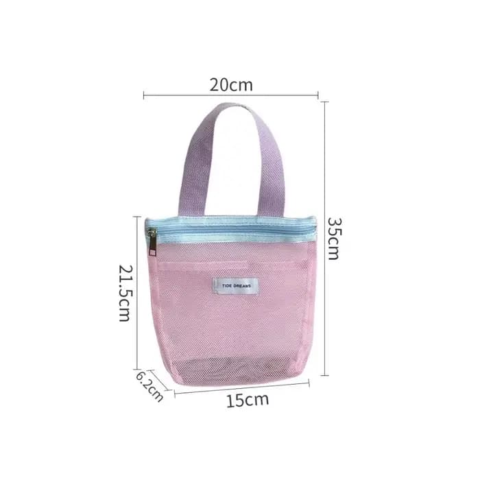 Sac de toilette portable en maille transparente