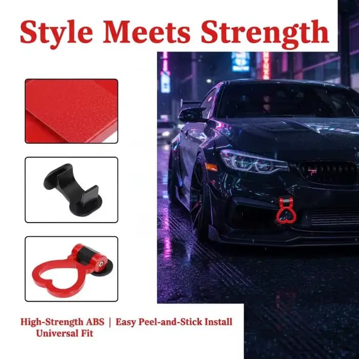 Anneau de remorquage universel pour voiture de course, design en forme de cœur, pour traction avant et arrière, décoration élégante pour scènes de drift et de course sur piste