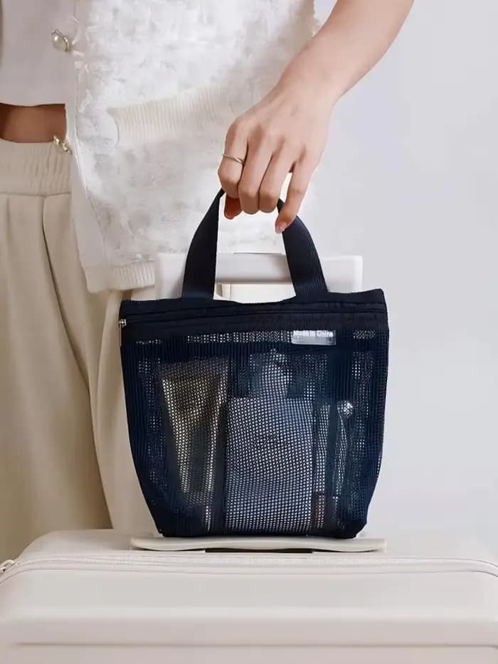 Sacs de rangement en maille pour maquillage et articles de toilette