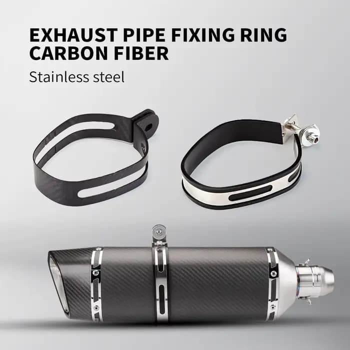 Accessoires pour système d'échappement de moto, support de fixation, anneau de fixation, fibre de carbone, acier inoxydable, pièces de rechange