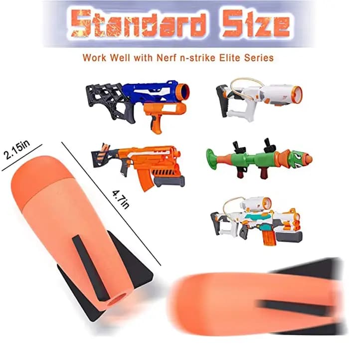 Pack de recharge Mega-Missile en mousse, accessoires de jouets compatibles avec le lanceur de missiles Nerf Rocket n-strike Elite Series Missile Blaster