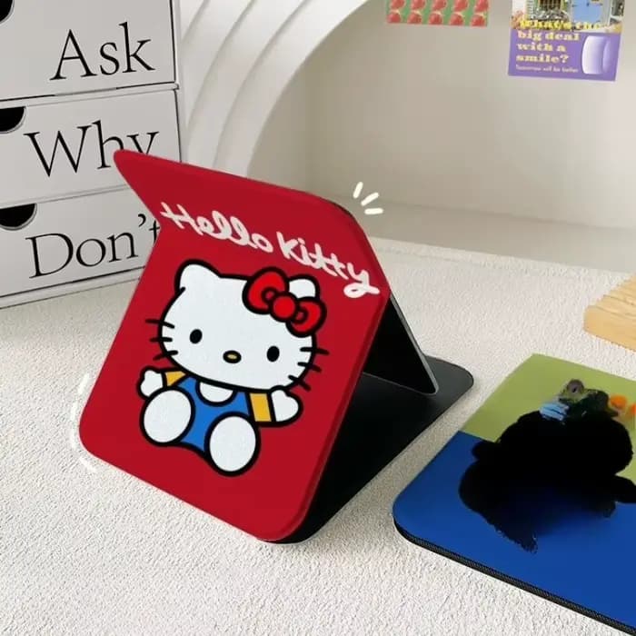 Sanrio Nouveau Miroir Cosmétique Portable en Métal Hello Kitty Kawaii Anime Dessin