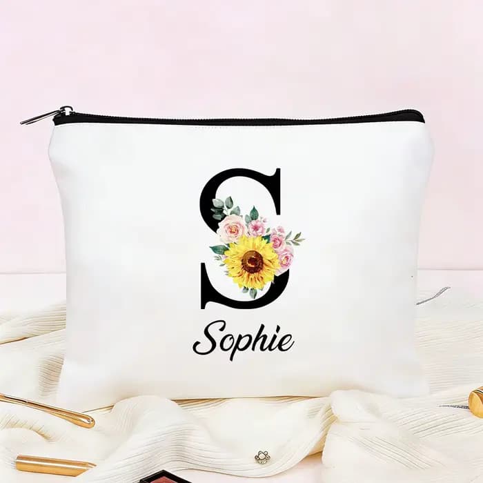 Trousse de maquillage personnalisée avec lettre