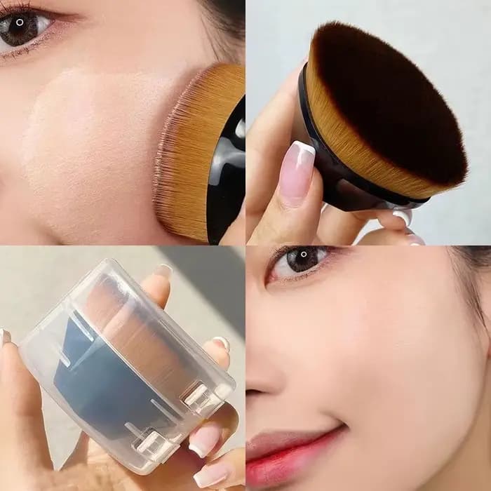 1/2 pièces nouveau pinceau de maquillage magique poudre de beauté visage Blush pinceaux Portable professionnel fond de teint brosse grands cosmétiques Base souple