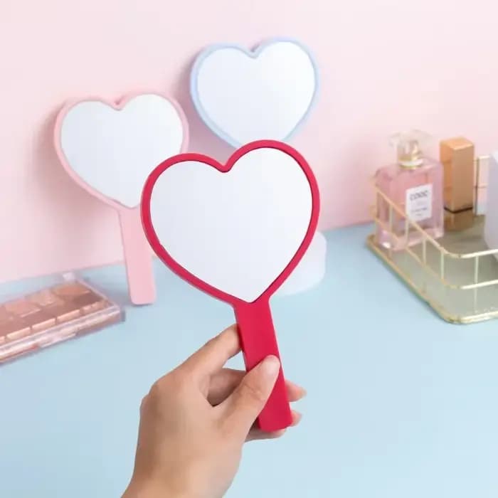 Miroir à poignée en forme de cœur de cerise