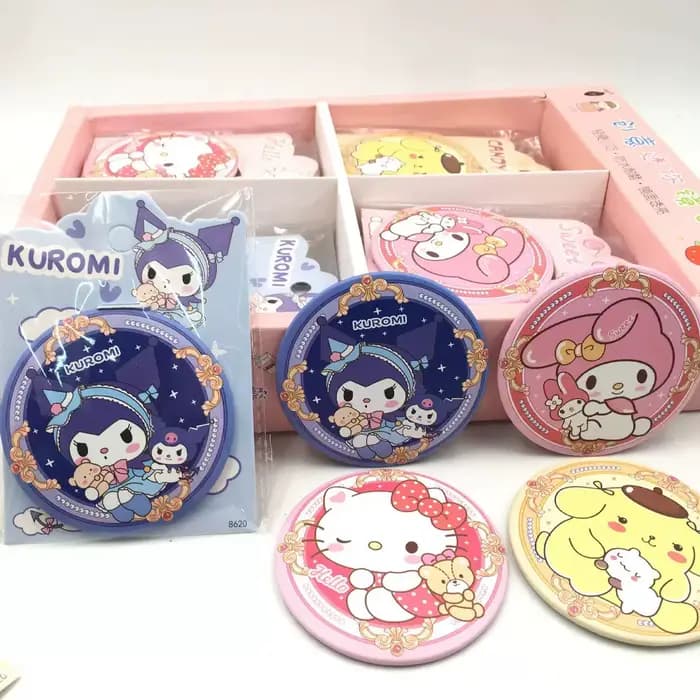 Sanrio Mini miroir Kuromi ma mélodie Pom Pom Purin rond filles Kawaii